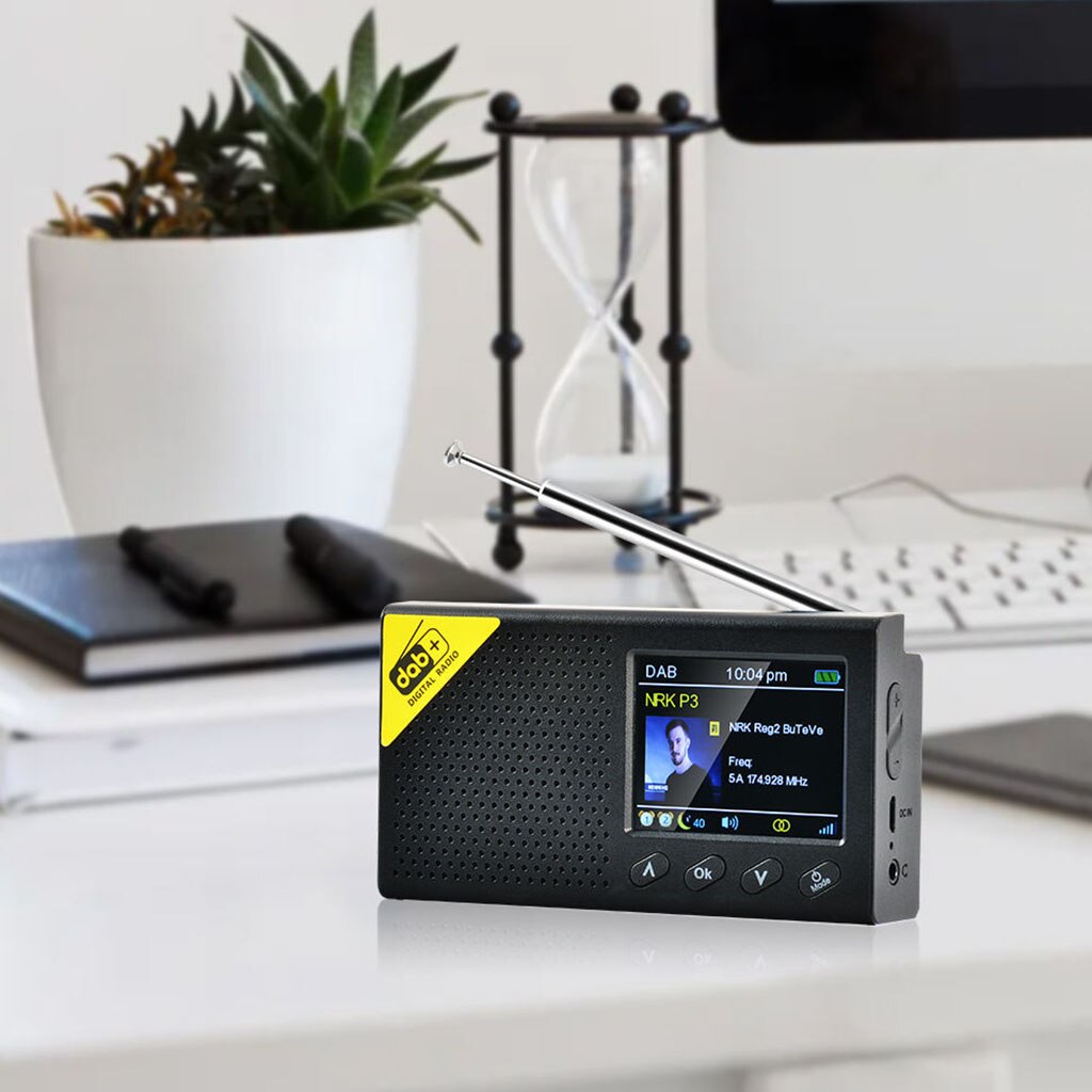 DAB+ FM Radio, Portable DAB Radios Rechargeable Digital Radio with USB Charging (Black)