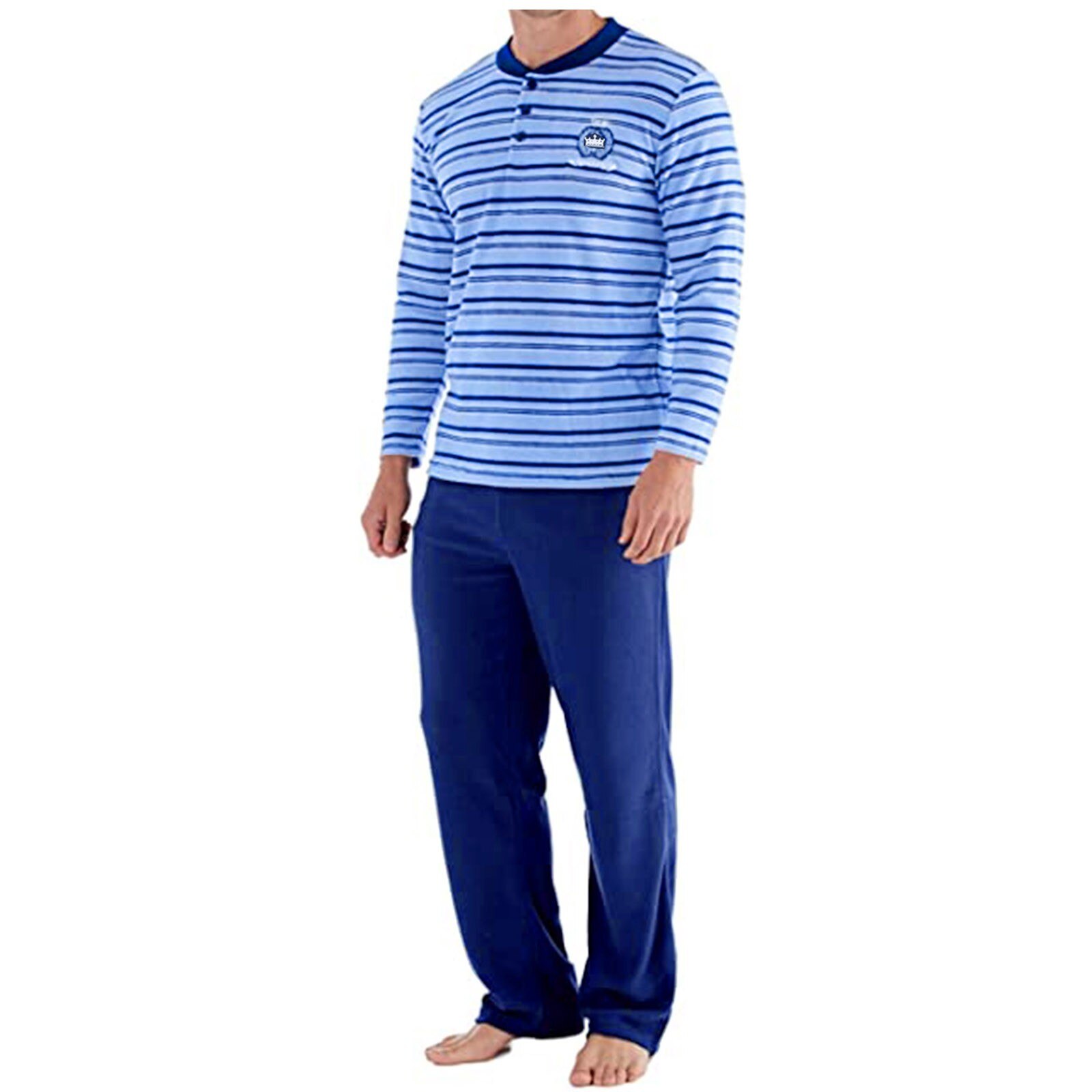 Cotton Stripe Solid Pajama Tops Pants Set For Adluts Home Furnishing Cotton Trousers Cotton Pajama Men Sleep Bottom Home Wear