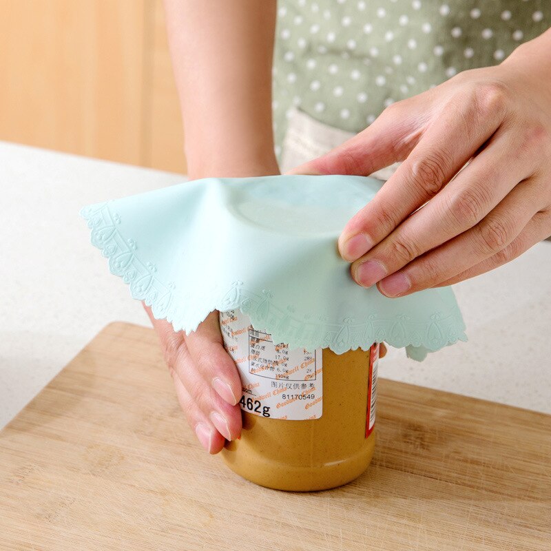 Food Grade Silicone Wrap Food Fresh Keeping Saran Lid High Stretch Seal Vacuum Container Cover Storage Lids Kitchen Tool #1#1