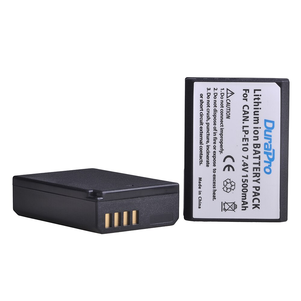 Batterie avec chargeur pour Canon EOS 1300D, EOS 1100D, EOS 1200D, Rebel T5, Rebel T6, Rebel T3, 1500mAh, LPE10, LP-E10