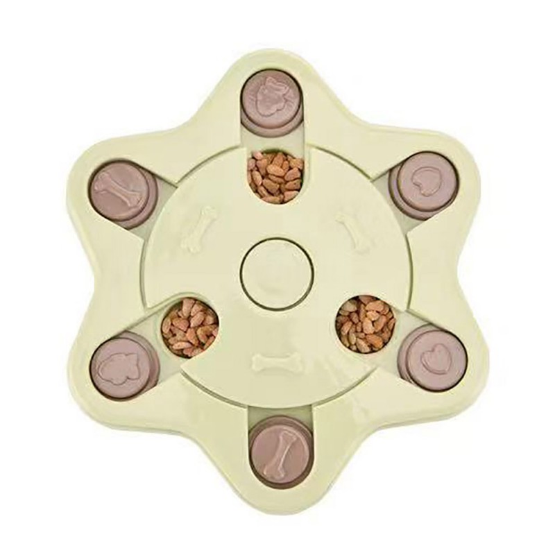 Chien Puzzle jouets augmenter IQ interactif chiot chien distributeur de nourriture pour animaux de compagnie chien jouets de formation fleur forme ronde Puzzle jouet