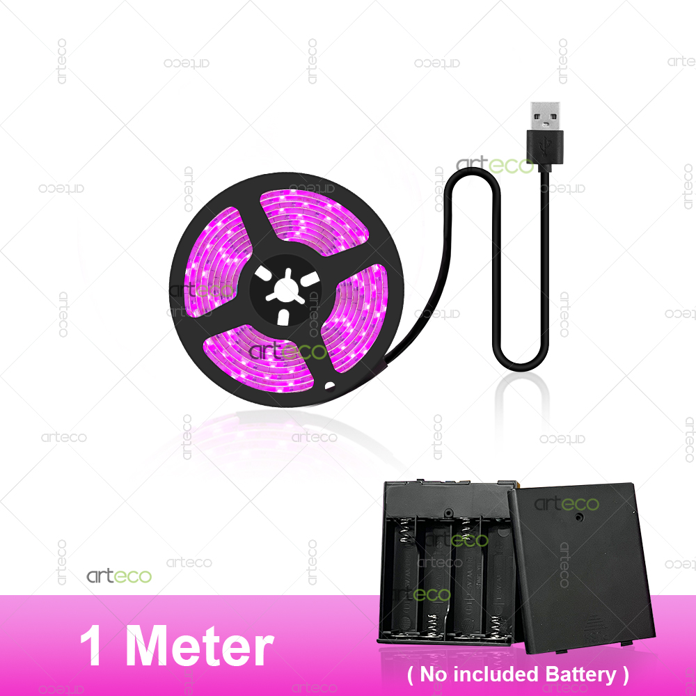 Luz Led USB para cultivo de plantas con caja de batería, tira de luces de cultivo de espectro completo de 5V, lámpara Phyto Led 2835 para plantas, invernadero hidropónico: Azul / 1.200 W