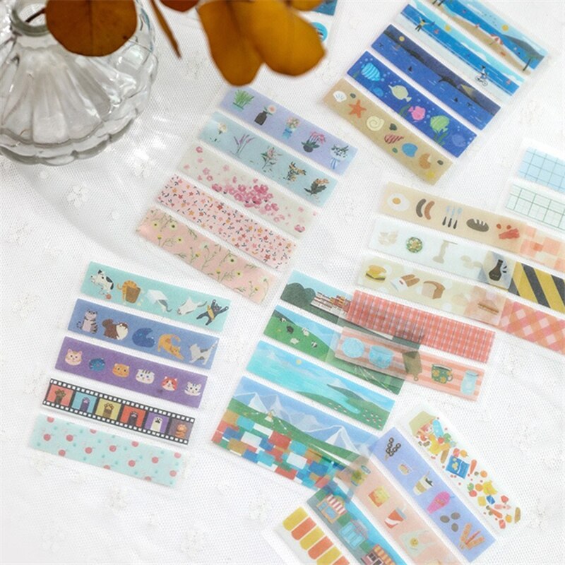 4 Vellen/Set Washi Stickers Papier Sticker Journal Scrapbooking Sticker Notebook Decoratie Ambachtelijke Papier