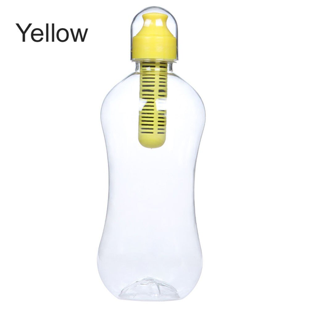 550Ml Actieve Kool Outdoor Filtering Water Drinken Fles Met Ingebouwde Filter Fles Water Sport Camping Wandelen Reizen: Geel