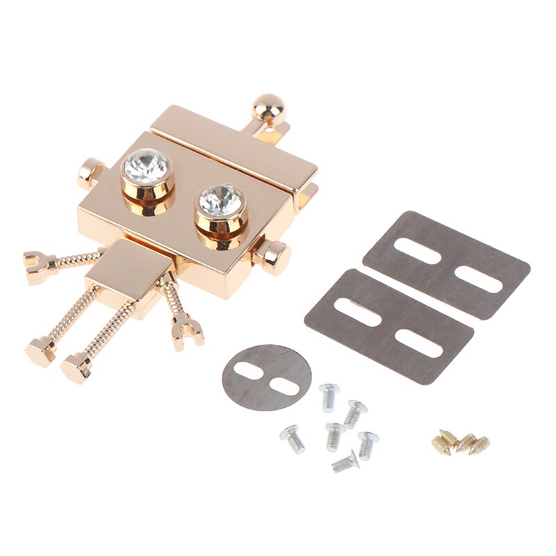 4Colors Robot Shape Clasp Turn Lock Twist Locks Metal Hardware For DIY Handbag Shoulder Bag Purse: gold