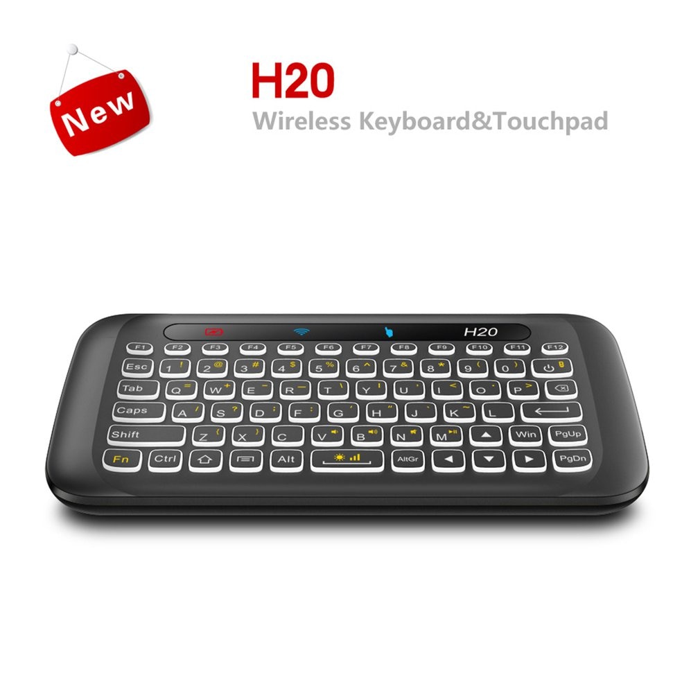 H20 touch double-sided mini wireless keyboard Full screen touchpad 3 staged adjustable backlight Auto-rotation