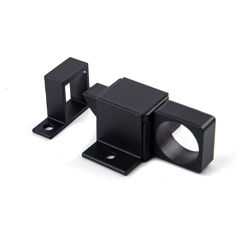 Aluminum Alloy Door Bolt Latch Security Automatic Window Gate Spring Bounce Lock Spring-loaded Pin: Black & White