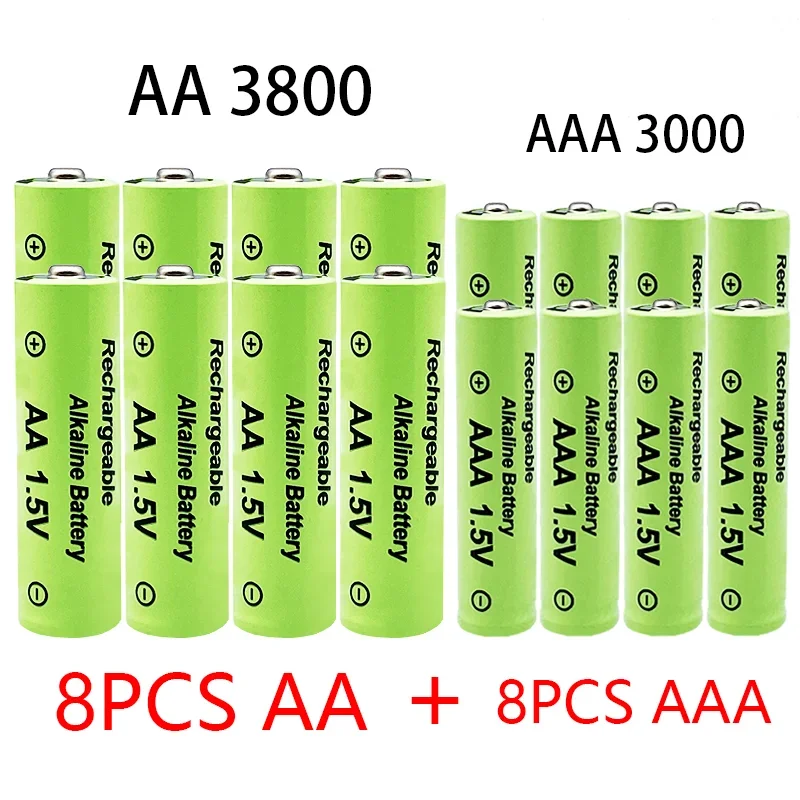 Batteria alcalina AA+AAA da 1,5 V 3800/3000 Ah, adatta per torce elettriche, orologi e batterie alcaline: WHITE