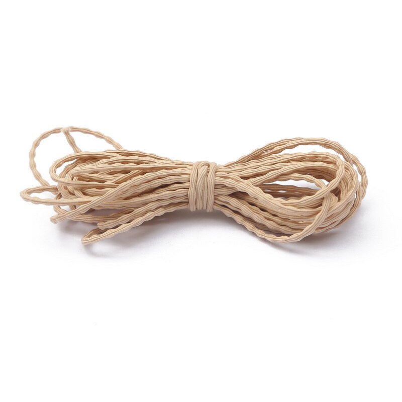 Banda de goma elástica multicolor de 3mm de 5 metros, línea de goma elástica, accesorios de costura para joyería DIY, banda de goma muy elástica gruesa: Khaki