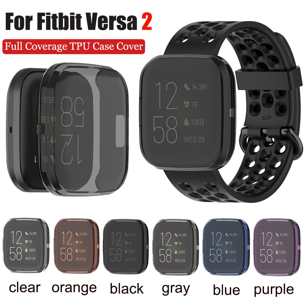 Voor Fitbit Versa 2 Ultra-Dunne Zachte Volledige Dekking Tpu Protector Case Cover Voor Fitbit Versa 2 Band Smart horloge Beschermende Shell