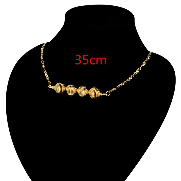 35cm moda de aço inoxidável clavícula plana snake link corrente gargantilha colar para homens feminino ouro charme colar colares jóias: X885BeadG35