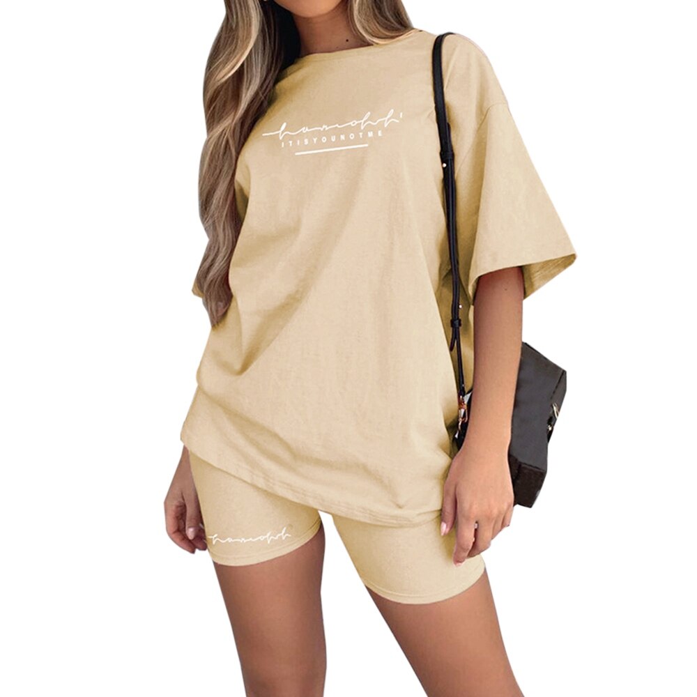 Casual Basic Oversize Shirt and Shorts Set