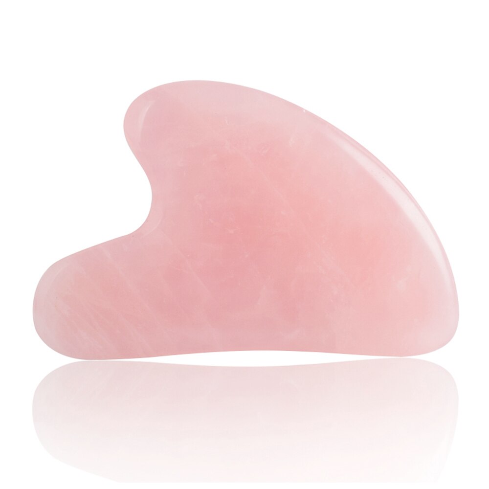 Pierre de Quartz Rose 100% naturelle, Jade, planche de cristal, grattoir Gua Sha, outils de Massage pour le visage, le cou et le dos: Default Title