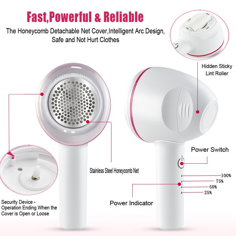 USB hair ball trimmer rechargeable ball remover 2-in-1 multifunctional shaving sticky hair device