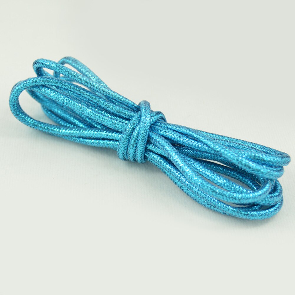 Lacets ronds colorés or et argent brillants 15 couleurs 113 cm chaussures de Sport baskets lacets lacets chaussures cordes: Bleu ciel