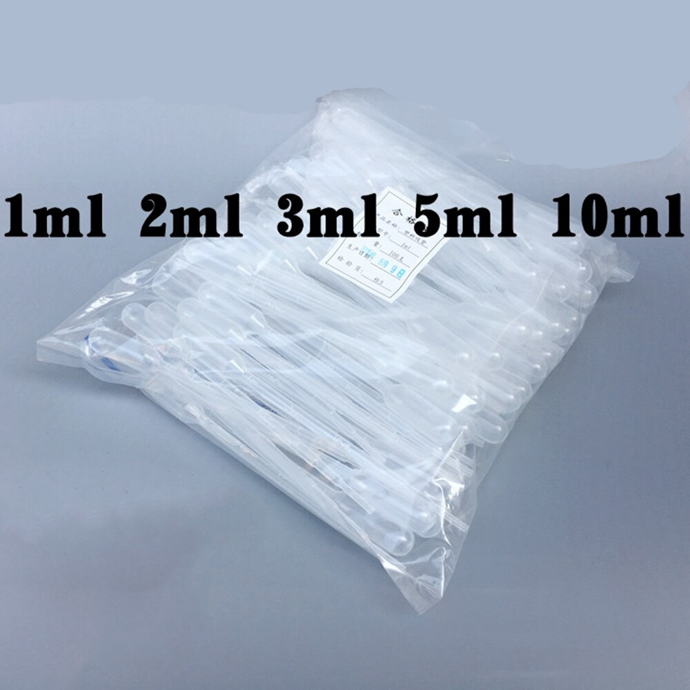 100pcs , 0.2ml 0.5ml,1ml,2ml,3ml,5ml Plastic Dropper Pipette Graduated Transparent pipettes