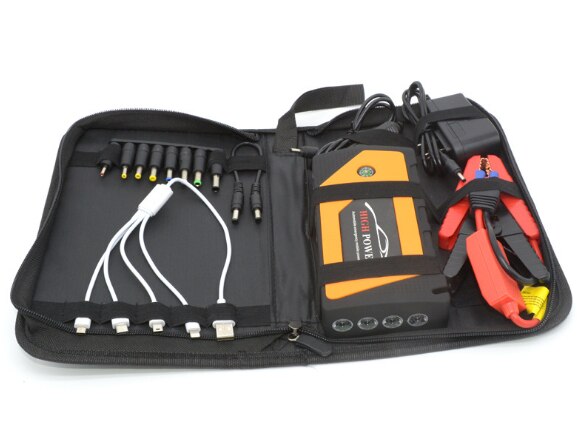 Multifunction Jump Starter 69800mAh 12V 4USB 600A Portable Car Battery Booster Charger Power Bank Starting Device: orange