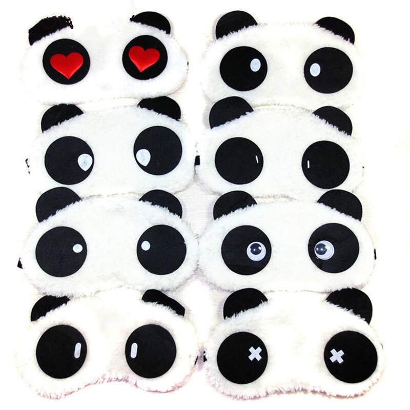 Leuke Gezicht Wit Panda Slaap Oogmasker Slaapmasker Shading Slaap Katoen Goggles Eye Cover Sleepping Masker Eye Care Tools