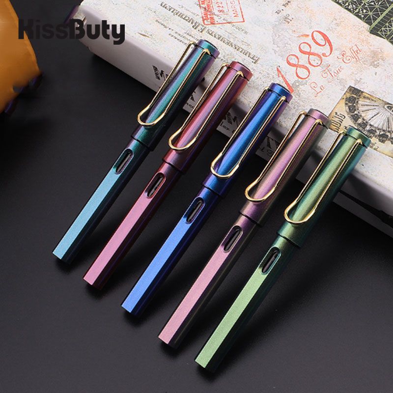 1/10Pcs/Set Pen 0.5mm Gradient Colors Signature fountain pen Black/Blue Ink School Office Pens Kids Stationery