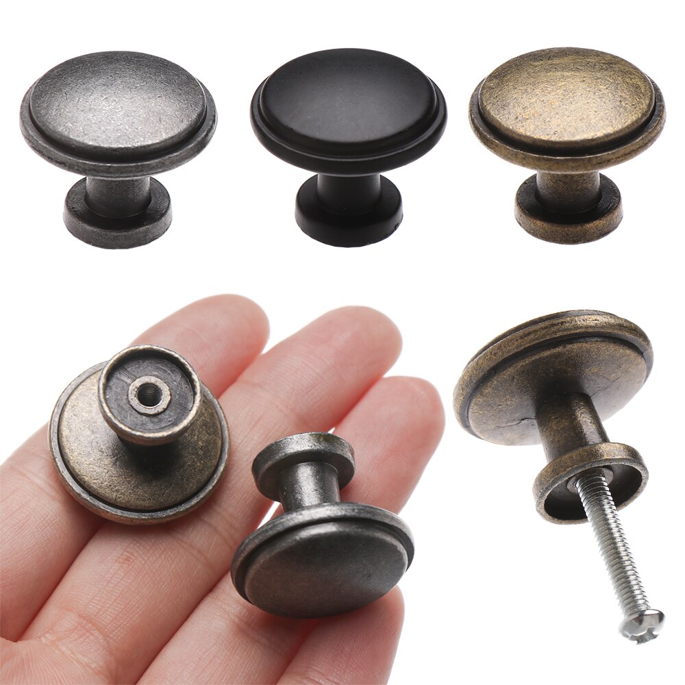 Boutons de poignée en forme de champignon Antique, rond, pour armoire, tiroir, armoire, vis, composant matériel de meuble de garde-robe, 1 pièce