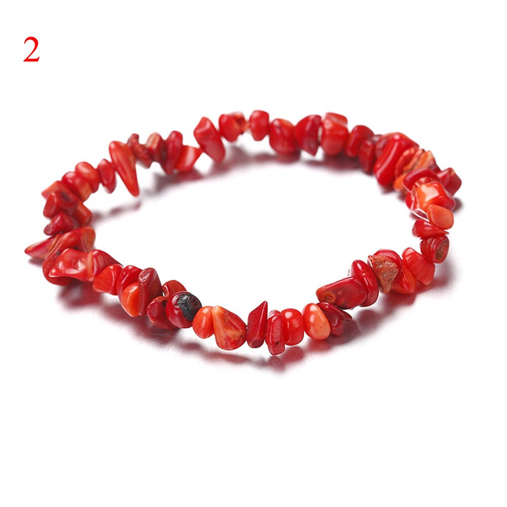 Nova cura natural pedra cristais chips turmalina strand grânulo pulseiras para mulheres elástico mão corrente moda festa jóias: 2