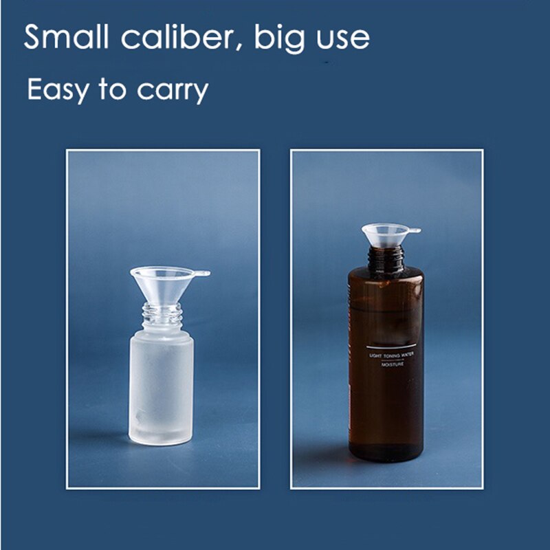 Mini tragt parfume dispenser tragt små aluminium / plast tragte til laboratorieflasker sand kunst krydderier pulver æterisk olie