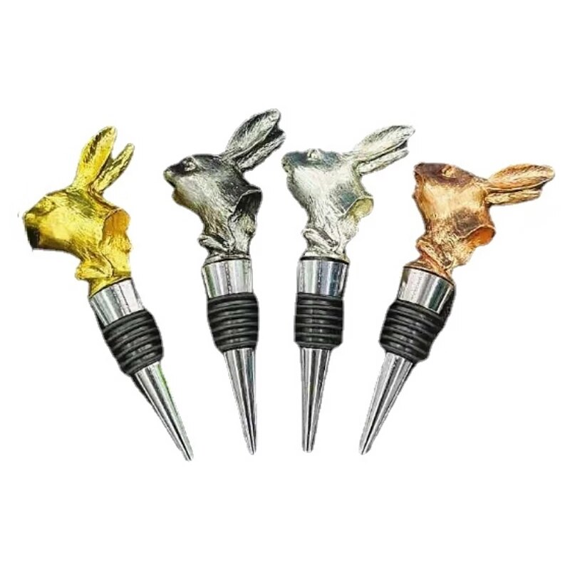 Pasen Cartoon Bunny Wijn Flessenstop Schenktuit Leuke Konijn Zinklegering Bar Tool Voor Huis Keuken Bruiloft Champagne Drank