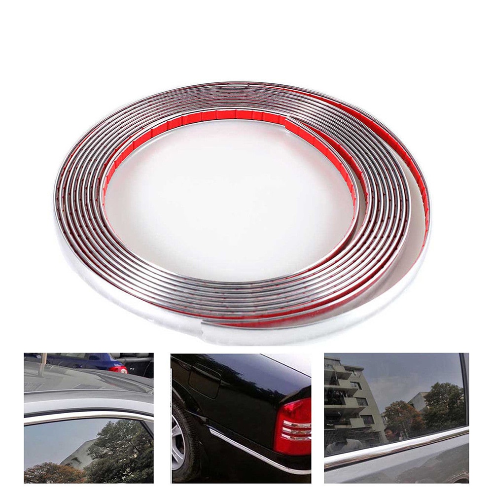 6/8/10/12/15/20mm Auto Chrom Styling Aufkleber Moulding Trim Streifen Band auto DIY Körper Stoßfänger Schützen Aufkleber