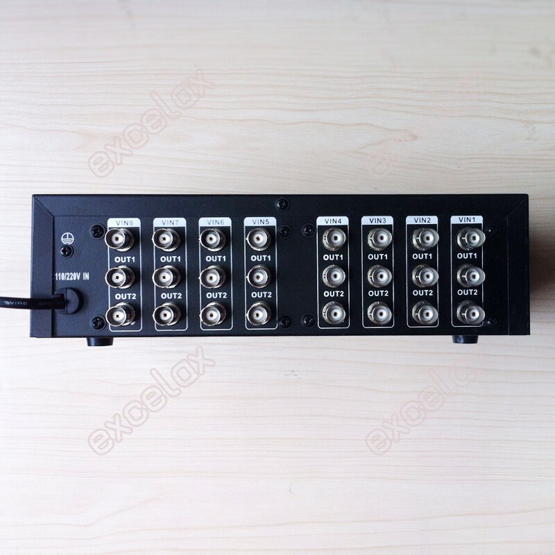 8 in 16 ud komposit cvbs bnc videodistributør 8-16ch input video splitter analog cctv sikkerhedskamera system signalforstærker