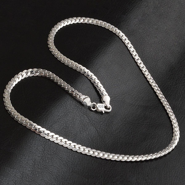 5mm smykker menn kvinner gull halskjede sidelengs slange kjede halskjede 20 tommers tilbehør bijoux femme hip hop smykker