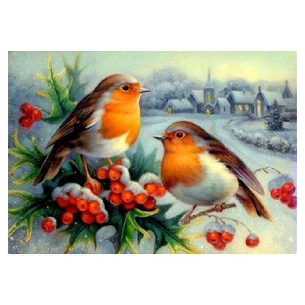5D DIY Partial Drill Round Diamond Painting Couple Bird Animal Rhinestone Embroidery Canvas Cross Stitch Kit Home Decor: Default Title