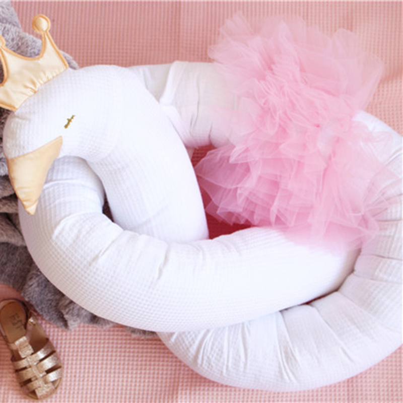 Cama de encaje de cisne con corona dorada, en dos tonos, rodeada por corona plateada, cama de encaje de elefante de 190x12cm, tela transpirable de malla de algodón