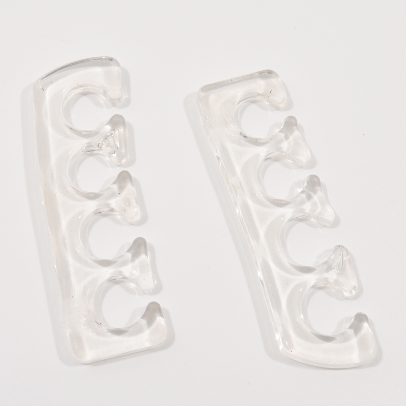 Separador de dedos de silicona suave, 2 uds., (1 par), 5 colores, espaciadores flexibles para dedos de los pies para esmalte de uñas, herramientas de pedicura: Gris claro