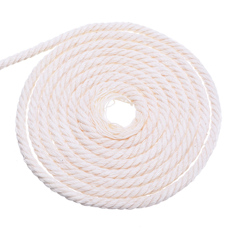 1pcs 2/3/4/5/6mm Cotton Beige Macrame Rope Tapestry Making Weave Ropes Natural Twisted Cord For DIY Handicraft Making W/Scissors