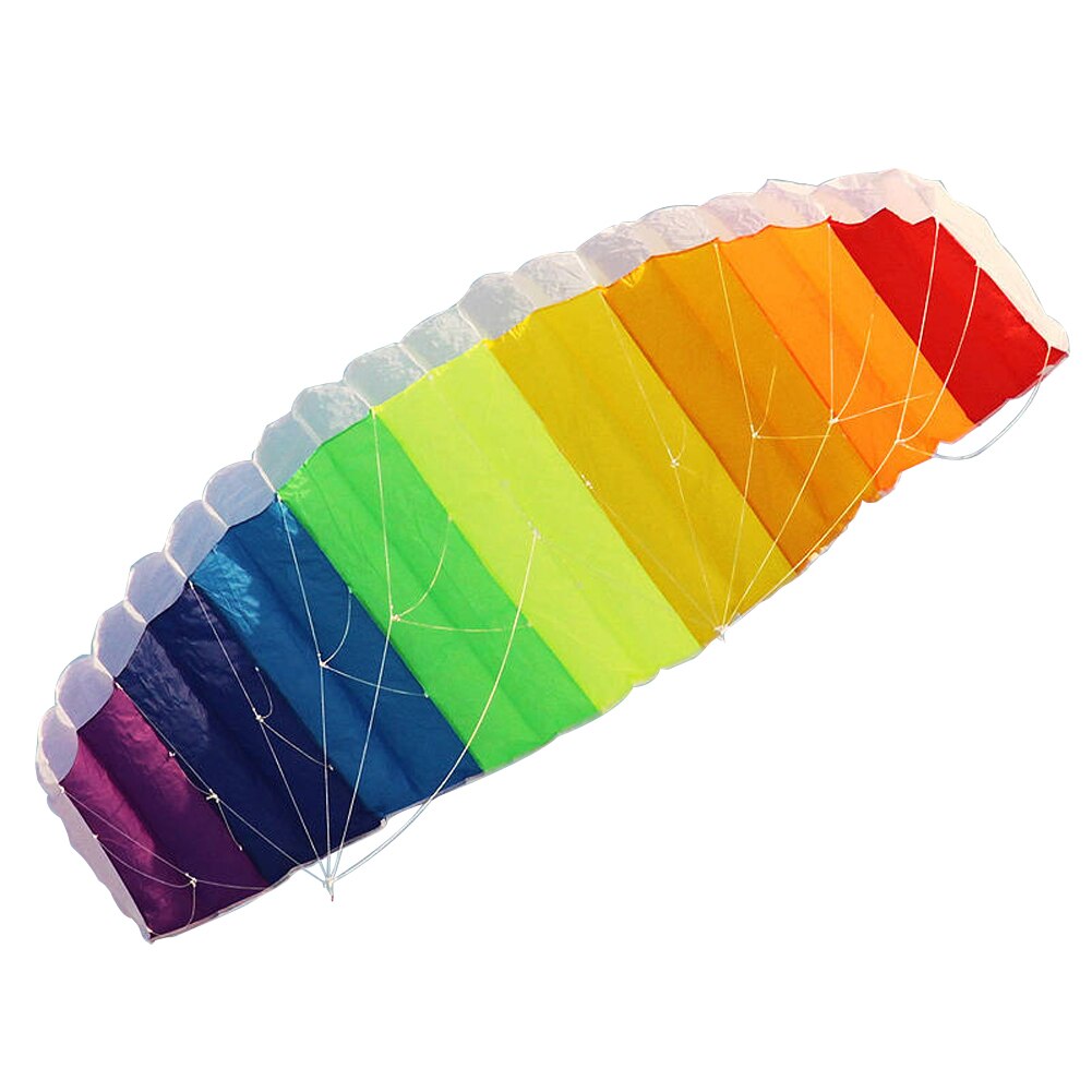 Parachute en arc-en-ciel pour plein air, jouet amusant, double ligne Stunt parapente, cerf-volant de sport et de plage, pour enfant, plongée en ciel