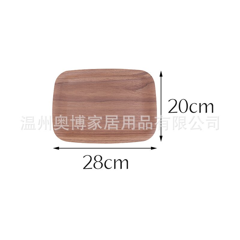 Wooden tray Fraxinus mandshurica black walnut Japanese-style wooden fruit tray tray household Multipurpose Dinner Drink plate: 28X20 B