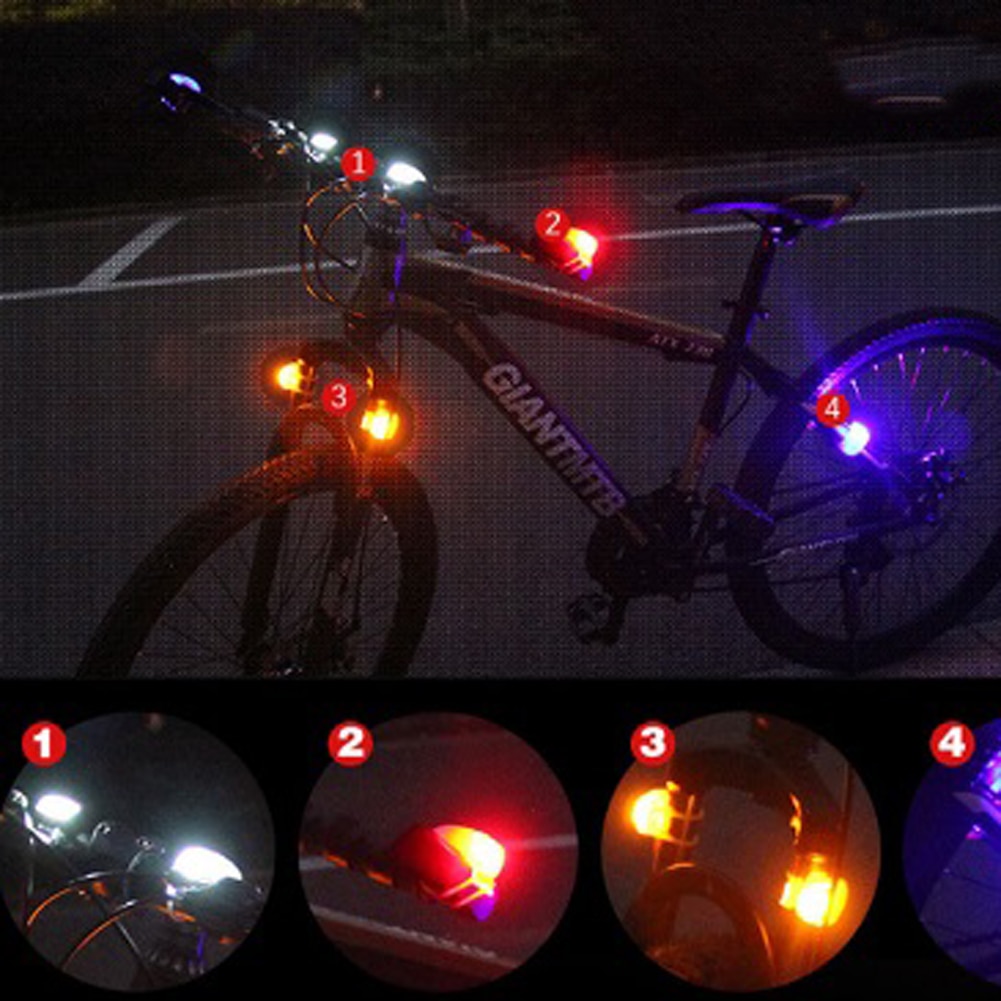 2 stk cykellys cykel led baglygte lille bærbar baglygte cykellys lampe sikkerhed advarselslys cykeltilbehør