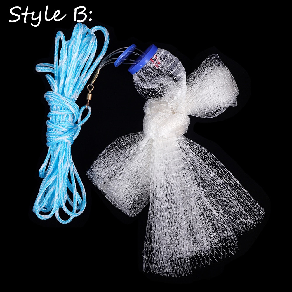 Lawaia Hand Cast Net American Style Diameter 2.4m-7.2m Monofilament Nylon Folding Small Mesh Fishnet With or No Pendants