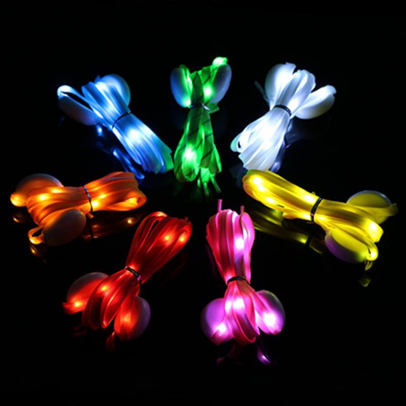 LED clignotant lacet multicolore lueur couleur changeante lacet nuit en cours d'exécution étanche Shoestrings 120 cm longueur
