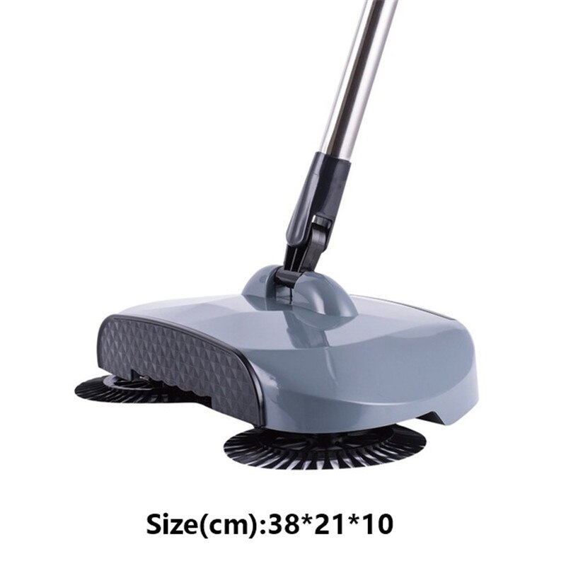 Automatische Veegmachine Machine Hand Push Magische Bezem En Stoffer Set Dweilen Machine Rvs 3 In1 Household Cleaning Tools: High-end grey