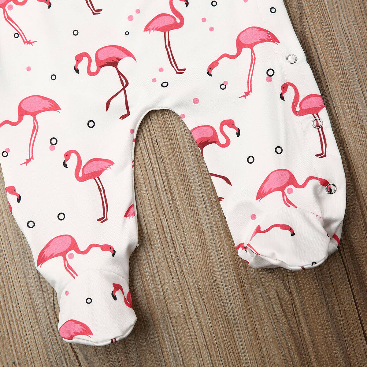 0-12M pasgeboren baby Footies jumpsuit Comfortabele katoenen lange mouwen cartoon flamingo print playsuit baby kleding