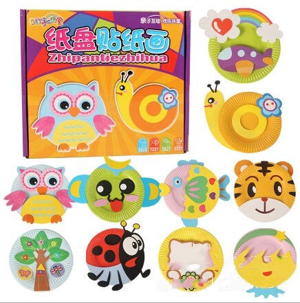 1 Set DIY Papier Bid Sticker Schilderij Cartoon Dier Grappig Plakken schilderen kinderen Handgemaakt Speelgoed LXX: Default Title