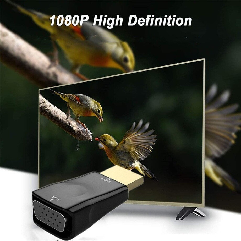 PzzPss HDMI-Compatible to VGA Adapter Converter Male to Female Cable For Xbox PS4 PC Laptop TV BOX to Projector Display HDTV