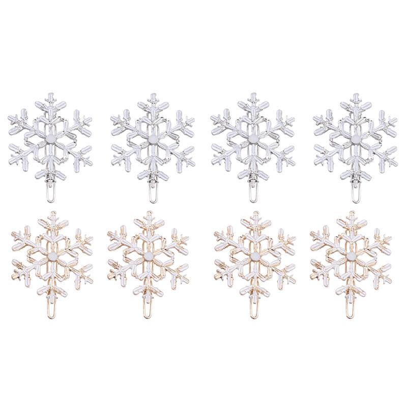 8Pcs Haar Clips Duurzaam Sneeuwvlok Premium Haar Pin Kerstmis Leveringen Feestelijke Fift Haar Accessoires Hoofddeksels Voor Vrouwen