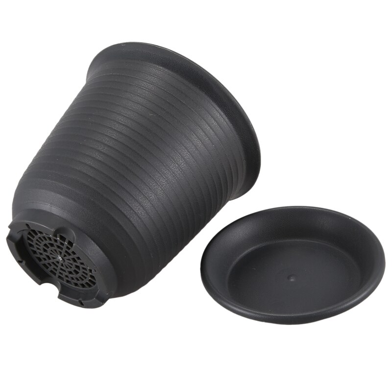 15.4cm kunststof plantenbakken met schotel, zaaibak met drainagegat voor bloemen en kruiden binnenshuis, 10 stuks