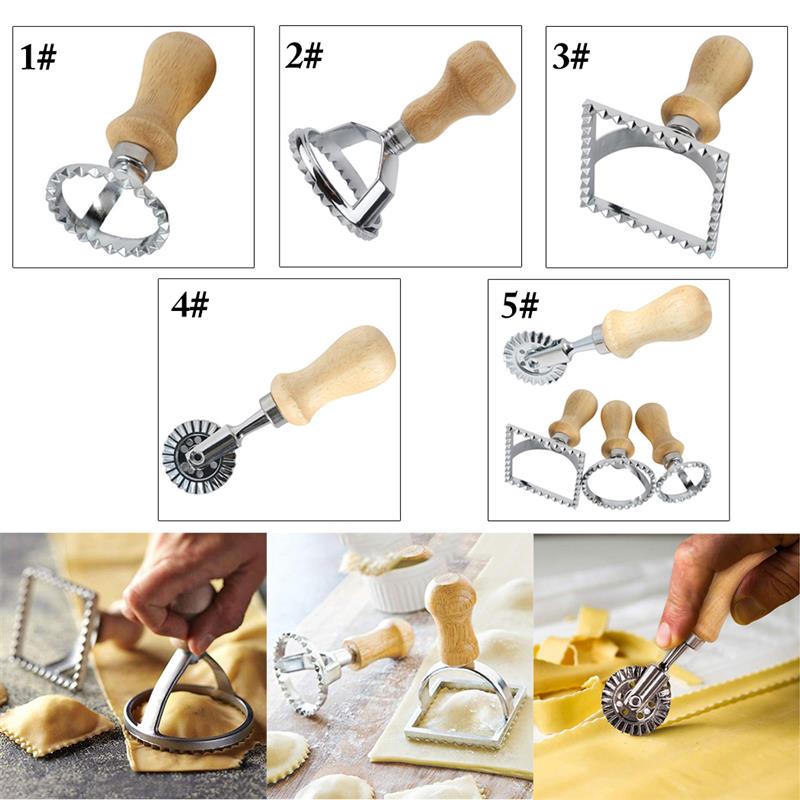 Firkantet rund ravioli stempel pasta skærer lav ravioli derhjemme wienerbrød ravioli maker formpresse køkken pasta form værktøj