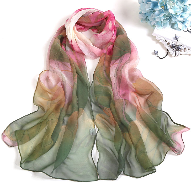 Madam Pretty Scarf Sunscreen Shawl Individuality Lotus Flower Georgette Thin Scarves: 1
