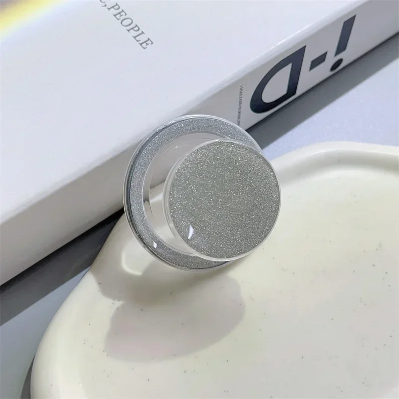 Glitter Magnetic Folding Mobile Phone Grip Holder Socket Pocket Support for Magsafe IPhone Macsafe Ring Finger Expanding Stand: Silver