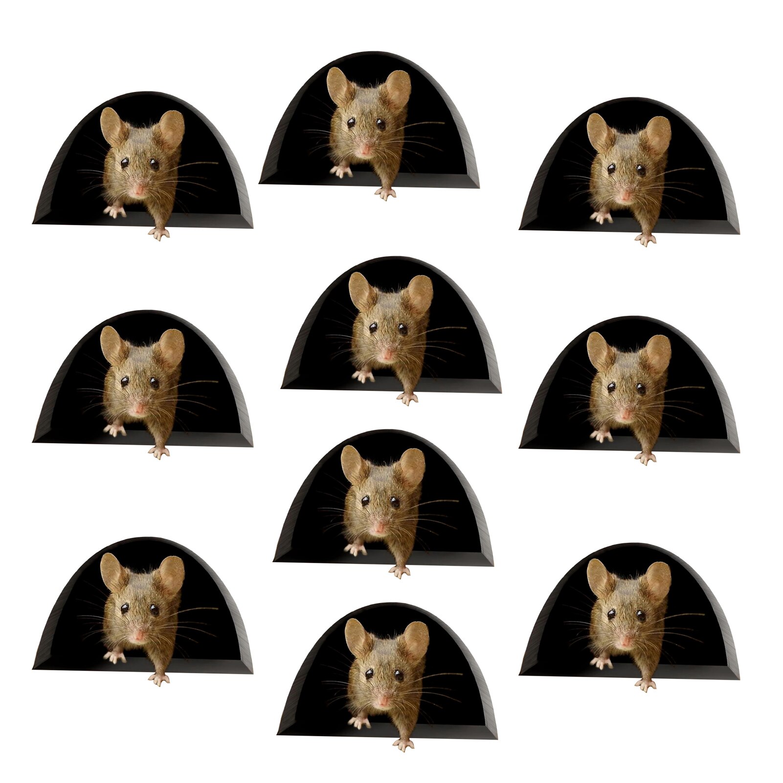 10PCS Miniature Mouse Hole Decal 3D Movable Wall Sticker: 03
