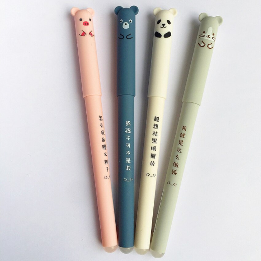 4 Stks/partij Leuke Piggy Panda Neutrale Borstel Gel Inkt Pen Relatiegeschenk School Office Supply